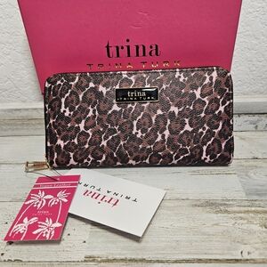 Trina Turk Pink and Black Leopard Wallet